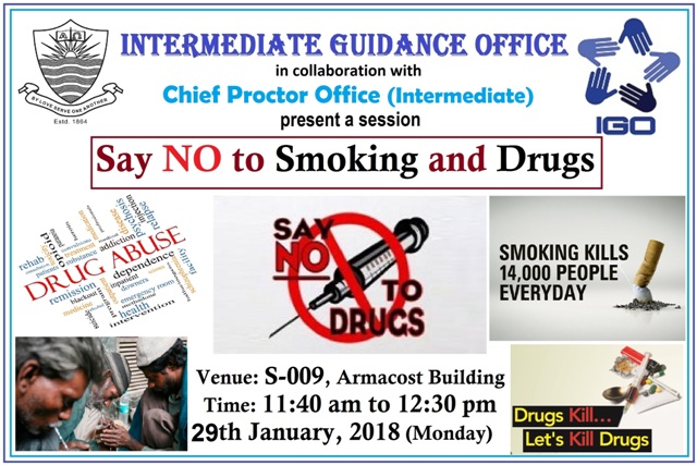 IGO to hold a session on ‘Say No to Smoking and Drugs’