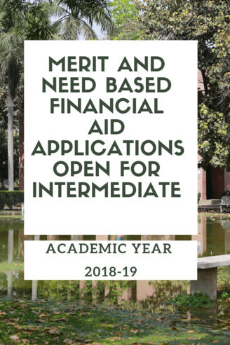 Merit and Need-Based Financial Aid Applications Open for Intermediate: 2018-19
