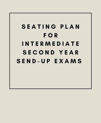 Seating Plan for Intermediate (Second Year) Pre-board Examination March 2024