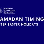 Ramazan timing after Easter Holidays